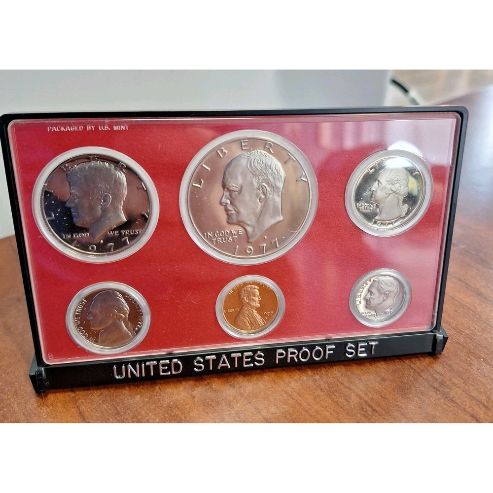 1977 S Proof Set Clad U.S. Mint In Original Case 6 coin set w/ IKE dollar